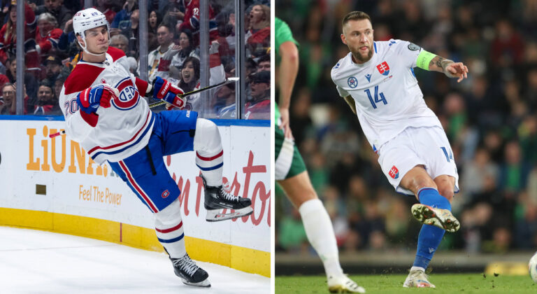 Juraj Slafkovský a Milan Škriniar